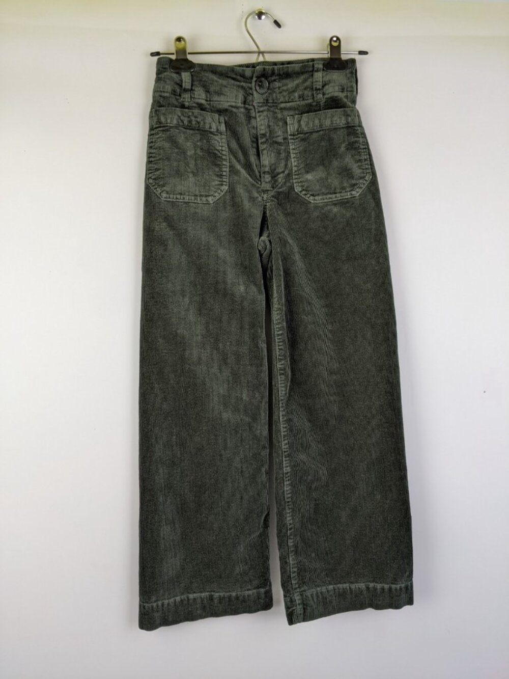 Anthropologie Maeve The Colette Corduroy Crop Wide-Leg Pants Green Size 23